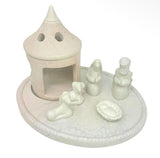 Kisii Nativity Hut & Base + 5 Pieces