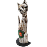 Coquettish Cat Carving w/ Beaded Inlay