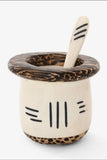 Coconut/Cow Bone Salt Cup w/ Spoon