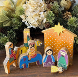 Handpainted Nativity of Mango Wood