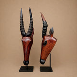Puku Antelope Head of Mubanga Wood