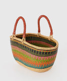 Bolga Picnic Basket w/ Leather Handles