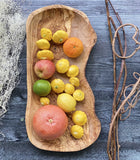 Rustic Flat Fruit Bowl of Olivewood - 15-17”