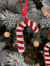 Candy Cane Beaded Wire Ornament