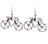 Bike Earrings of Upcycled Metal