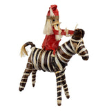 Santa on Zebra of Banana Fiber