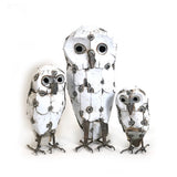 Snowy Owl of Recycled Metal