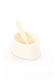 White Bone Salt Cup & Spoon