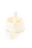 White Bone Salt Cup & Spoon