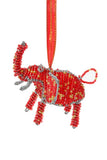 Holiday Ellie Ornament of Beaded Wire