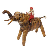 Santa on Elephant of Banana Fiber