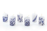 Kapula Candles - Henna Blue on White