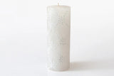 Kapula Hand Painted Candles - White on White