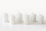 Kapula Hand Painted Candles - White on White