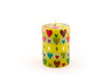 Kapula Hand-Painted Candles - Pastel Hearts