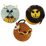 Lidded-Sisal Animal Basket