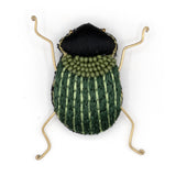 Kioni Emerald Carpet Beetle Beaded Brooch