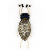 Kioni Gold Longhorn Beetle Beaded Brooch