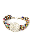 Rainbow Bead & Coil Bracelet