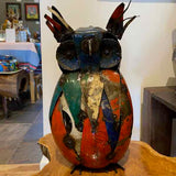 Recycled Painted Metal Owl